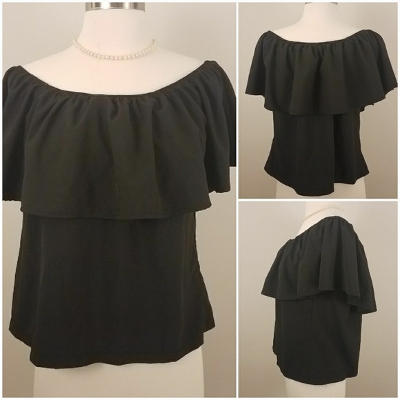 black top with ruffles
